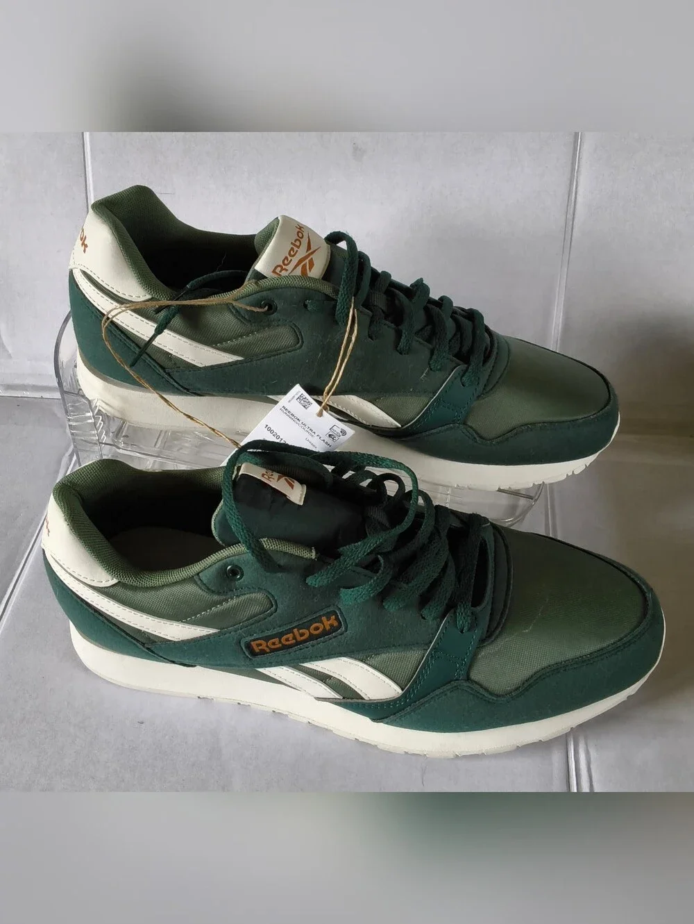 Reebok Ultra Flash Men's Green/White Low Top Lace Up Running Sneakers Size 11